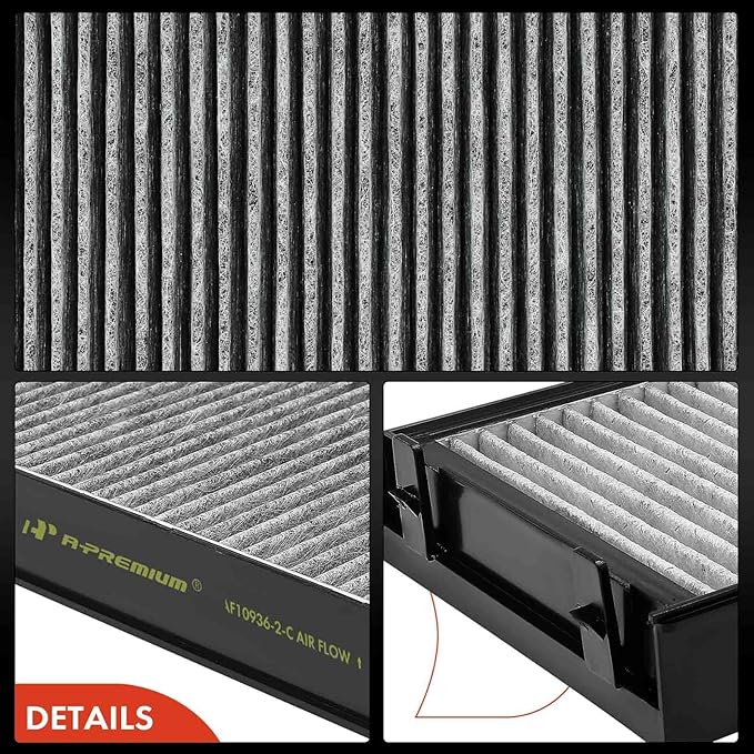 A-Premium 2-PC Cabin Air Filter with Activated Carbon Compatible with BMW X5 2007-2019, X6 2008-2019, Replace# 64116945594, 64119248294