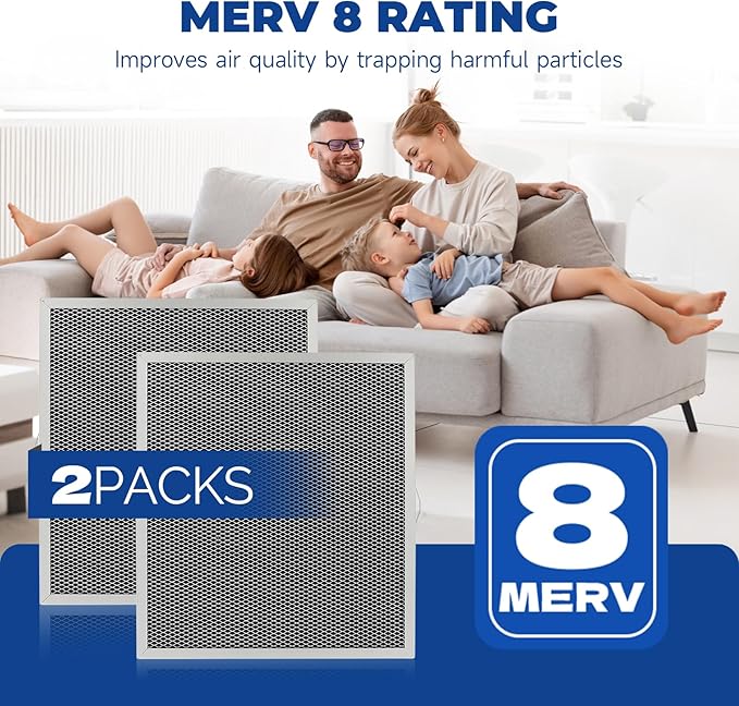 2-Packs 5881 Washable MERV 8 Dehumidifier Filter 12x14x1 Compatible with AprilAire Whole-House Models E100 E080 8192A and Dehumidifying Ventilator 8192A Replacement Filter