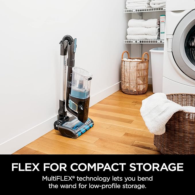 Shark IZ462H Vertex Ultra Lightweight Cordless Stick Vacuum with DuoClean PowerFins, Crevice, Pet Multi-Tool, Anti-Allergen, Brush, Removable Handheld, Flex, 60 min Runtime, Blue, MultiFLEX