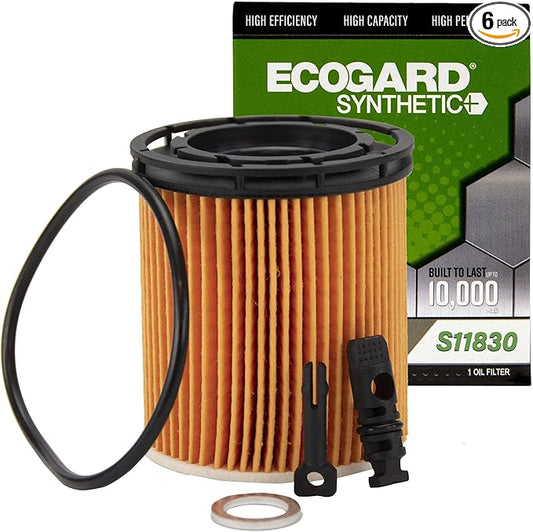 ECOGARD S11830 Premium Cartridge Engine Oil Filter for Synthetic Oil Fits Hyundai Accent 1.6L 2020-2021, Sonata 1.6L 2020-2021, Venue 1.6L 2020-2021, Elantra 1.6L 2021