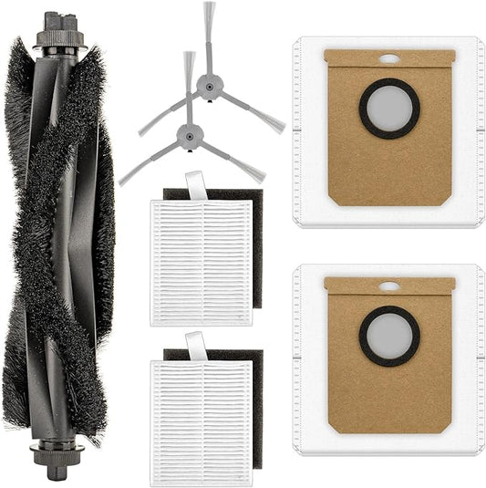 (7 Pieces) Replacement Parts Compatible with eufy L60, L60 Hybrid, L60 SES, L50 SES, L50 Series Robot Vacuum, Accessories Kit, 1 Roller Brush, 2 HEPA & Foam Filters, 2 Side Brushes, 2 Dust Bags