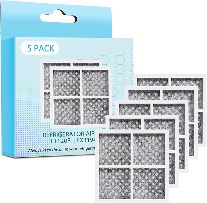 5 Pack LT120F Refrigerator Air Filter for LG LFX31945ST Kenmore Elite Replace LFX31925ST LFX31925SW LFX31925SB LFX25991ST LFX31945ST LFX329345ST LFX33975ST LFX29927ST ADQ73214404