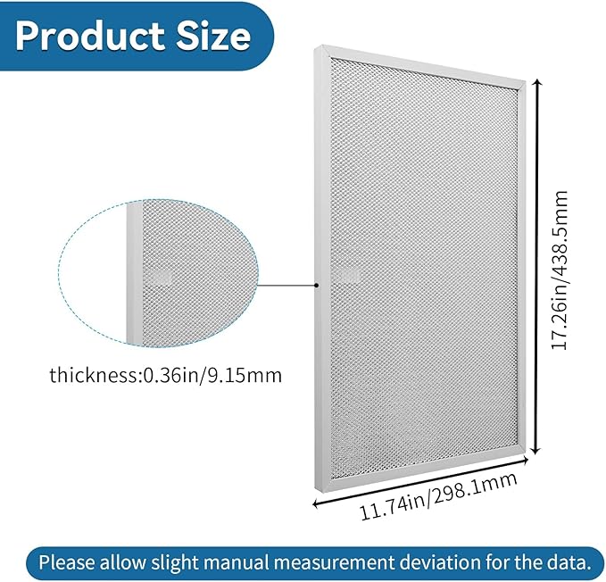 BPS1FA36 Aluminum Range Hood Filter 11-3/4 x 17-1/4 x 3/8" Compatible With Broan QS1 36" Nu Tone Allure 36" WS1, Replacement Hood Filter for Whirl pool Estate Se ars Ken more 99010300E, 2pcs