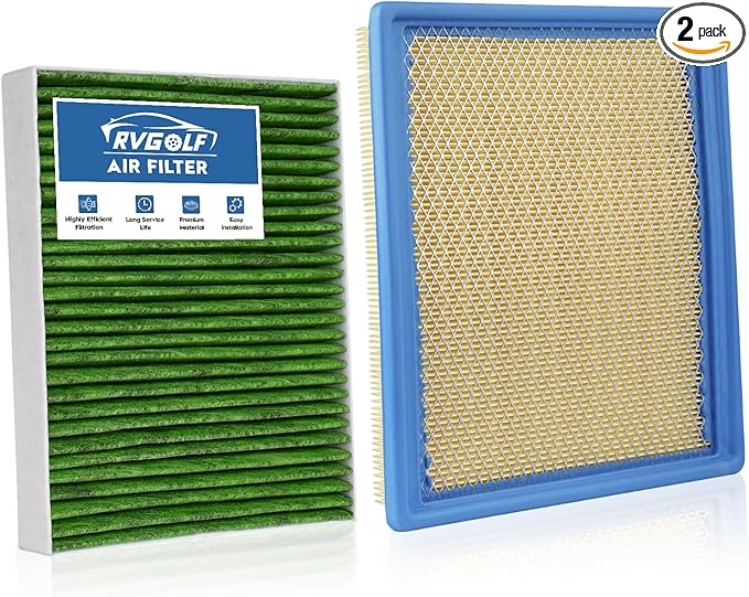 Engine+Cabin Air Filters Set Fit for 2015-2022 Chevrolet Colorado 3.6L/2.8L/2.5L, 2015-2022 GMC Canyon 3.6L/2.8L/2.5L(ALL NOT for 2.7L) Air Filter with Activated Carbon Replace CF11966 CA11959