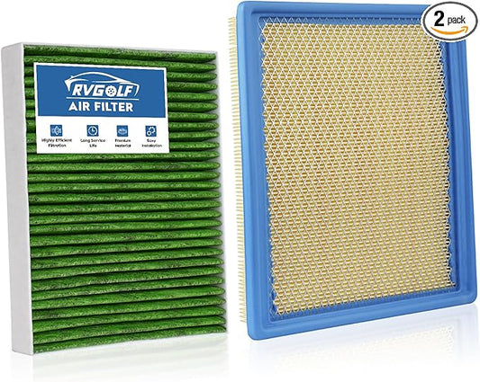 Engine+Cabin Air Filters Set Fit for 2015-2022 Chevrolet Colorado 3.6L/2.8L/2.5L, 2015-2022 GMC Canyon 3.6L/2.8L/2.5L(ALL NOT for 2.7L) Air Filter with Activated Carbon Replace CF11966 CA11959