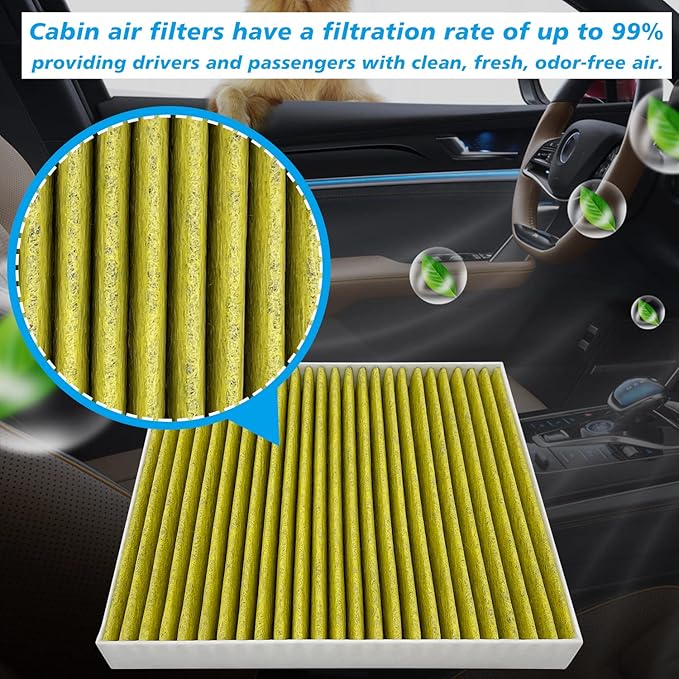 2PCS Cabin Engine Air Filter Kit Fit for 2019-25 ES350,2022-25 NX250, NX350,2019-22 AVALON,2018-24 CAMRY,2020-25 HIGHLANDER,2019-25 RAV4,CF12157,CA12377,87139-0E040,17801-F0050