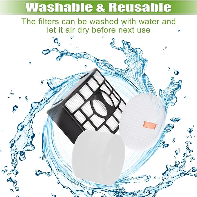 for Shark UV700 Filter Replacement DuoClean Rotator Lift Away Upright Vacuum ZD550 ZD552 NV611 NV600 NV601 NV770 NV771, 2 HEPA Filters + 4 Foam & 4 Felt Filters, Replace Parts XFF600, XHF600