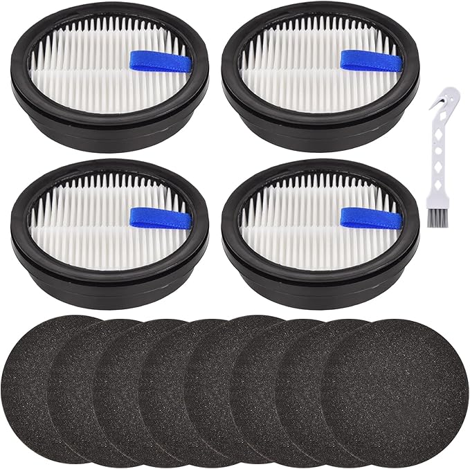 Filter Replacement for Afoddon A200Pro A200 upright vacuum, for Orfeld B08 / C10A / C10G Part for NEQUARE S12 S25 S26 series cordless vacuum accessories, 4 Filters + 8 Foam Pre-filters