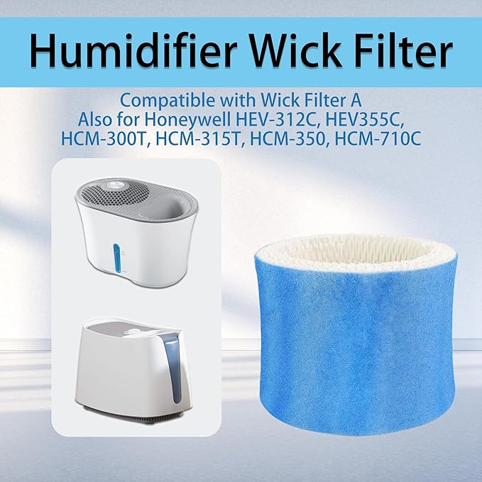4 Pack HAC504 Replacement Humidifiers Wick Filter A | for Honeywell HAC504PFC Humidifier Filter Models HEV-312C, HEV355C, HCM-300T, HCM-315T, HCM-350 & HCM-710C Filters