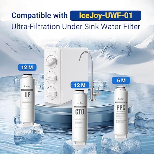 IceJoy PPC Under Sink Sediment Water Filter, for 3-Stage Ultra-Filtration System, 1 Pack