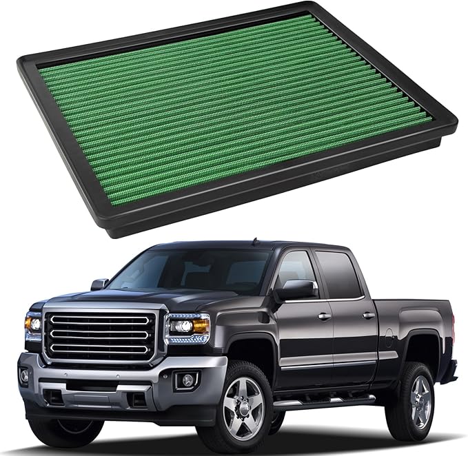 High Performance Engine Air Filter Washable & Reusable Increase Power Compatible with 1999-2020 GMC: Escalade, Avalanche, Cheyenne, Silverado, Suburban, Tahoe, Sierra, Yukon