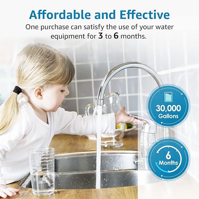AQUA CREST AP810 Whole House Water Filter Replacement for 3M® Aqua-Pure® AP810, AP801, AP811, Whirlpool® WHKF-GD25BB, WHKF-DWHBB, 5 Micron, 10" x 4.5", Well & Tap Water Filter, Pack of 4