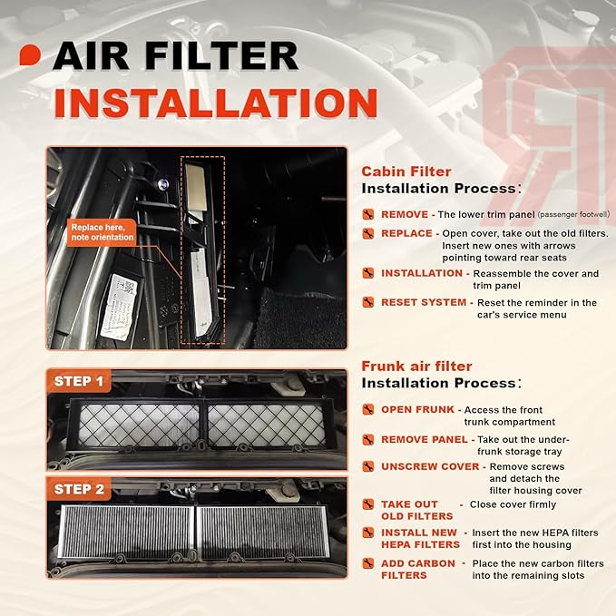 Model Y Upgraded 6-Pack HEPA Air Intake Filter & Activated Carbon Cabin Air Filter Kit Compatible with 2020-2025 Model Y Juniper Refresh Accessories (Premium/Performance), Replaces # 165837500A