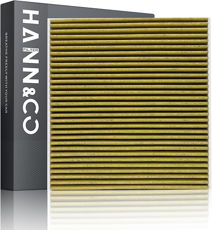 HANN&CO HEPA Activated Carbon Cabin Air Filter With Silver Ion Technology Provides Up To 24 Months of Protection，Suitable For Hyundai；KIA；Chevrolet；GMC；Saturn Replacement CF11819，CP819（HCC1815-Y）