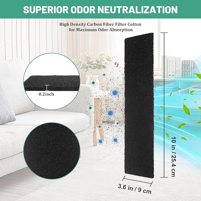 8 Pack Carbon Filters Compatible with Litter-Robot 3,Replacement Activated Charcoal Filters Fit for Litter Robot 3 Accessories,Thickened and Durable,Eliminate Odor and Controls Moisture on Pet's Body