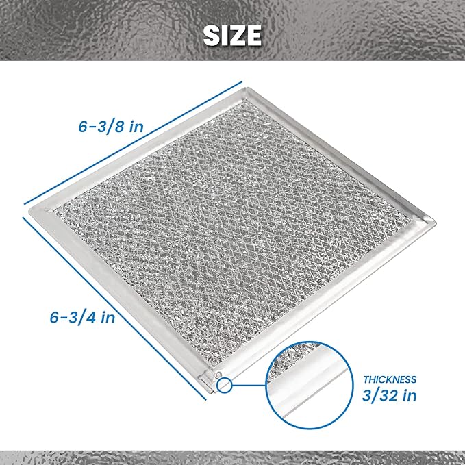 ANTOBLE AP5306190 Aluminum Mesh Grease Filter Compatible with Samsung Microwave Filters Replacements for Samsung Hood Range DE63-00666A WB02X11534, 6-3/8" x 6-3/4" x 3/32", 2 Pack