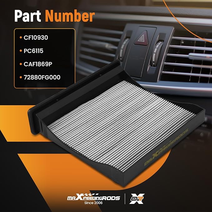 maXpeedingrods CF10930 Cabin Air Filter for Subaru Crosstrek 2016 2017, Forester 2009-2018, Impreza 2008-2016, WRX, WRX STI, XV Crosstrek, PC6115, CAF1869P, 72880FG000