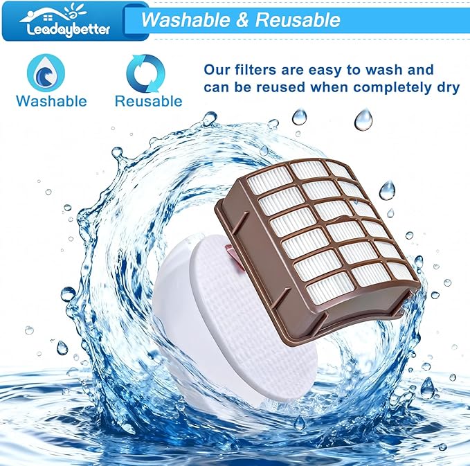 Leadaybetter 2 HEPA + 4 Foam & Felt Filters for Shark Navigator Professional (NV70 NV71 NV80 NVC80C UV420) and Rotator Professional XL Capacity (NV90 NV95), Compare to Part # XFF80 & XHF80