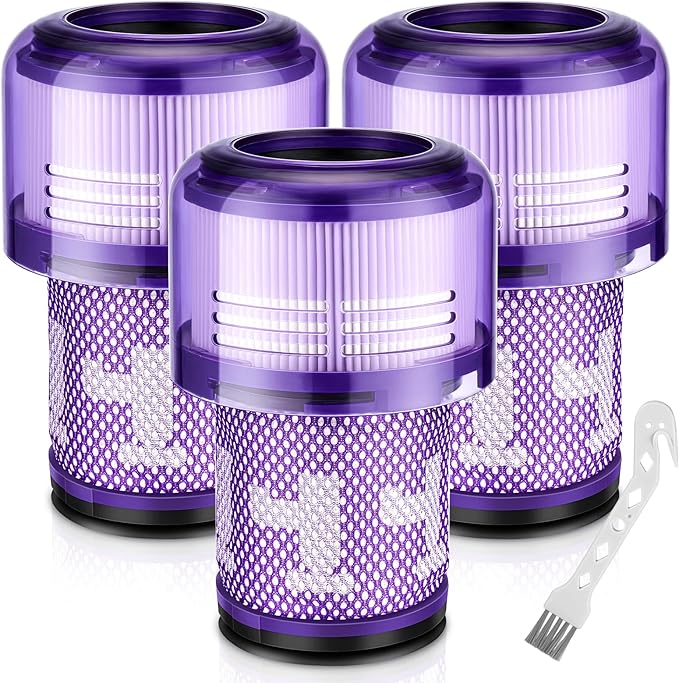 V12 Filter Replacements for Dyson V12 Detect Slim, Detect Slim Animal, Slim+ Cordless Vacuum and V12 Slim Absolute Vacuums, SV34, SV35 Vacuums Filter Replacement, Compare to Part 971517-01, 3 Pack