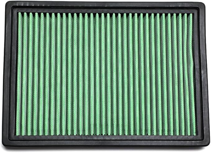 Auto Dynasty High Flow Engine Air Panel Filter Drop-in Reusable & Washable Compatible with Dodge Charger/Chrysler 300 / Challenger (Green)