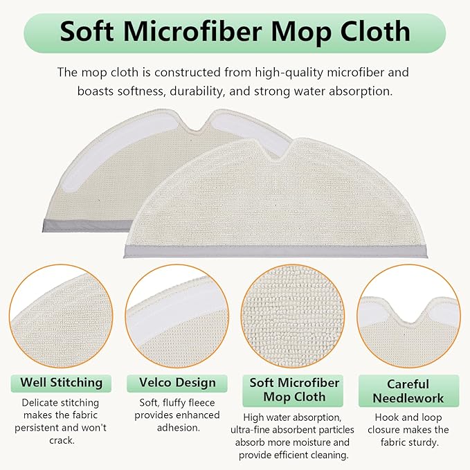 Replacement Parts For Roborock Q7 Q7+ Q7 Max Q7 Max+ Plus Robot Vacuum Cleaner Accessories Kits. Rubber Main Roller Brush, HEPA Washable Filter, Dust Bag, Mop Cloth, Side Brush, Robotic Vacuum Cleaner