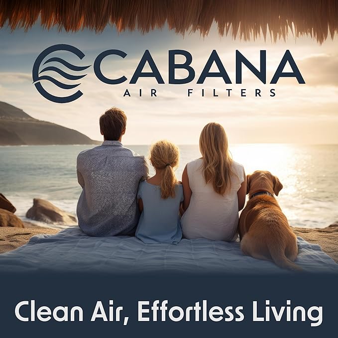 Cabana Filters 6-Pack 16x16x1 MERV 8 AC Furnace Air Filter for Home and Office - Indoor HVAC System Filtration Replacement, Captures Unwanted Particles