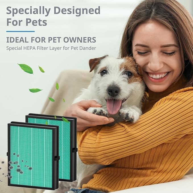 MK04 Pet Care Filter Compatible with AROEVE MK04 Air Purifier 4-in-1 HEPA Replacement Filter for Pet Dander Hair Dust and Pollen, Ideal for Homes with Pets, MK-04 MG04JH - Pet Dander Version, 2 Pack
