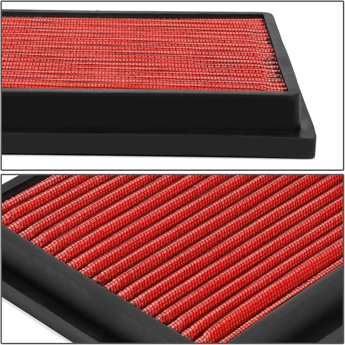 DNA Motoring AFPN-071-RD Clean Air Washable Drop In Panel Air Filter Enhance Engine Performance [Compatible with 10-15 Prius 1.8L / 12-17 Prius V 1.8L / 11-17 CT200h 1.8L / 15-17 NX300h 2.5L]