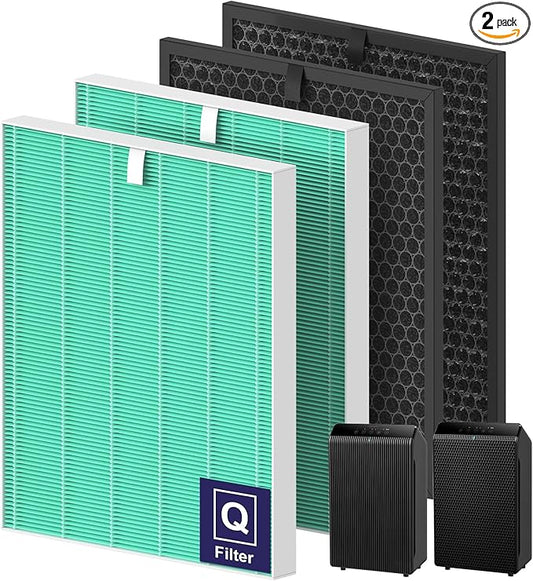 Toxin Absorber Replacement Filter for Winix 5510 and 5520 Air Purifier, Filter Q Replacement Combo Pack Includes: 2 HEPA & 2 Carbon Filter