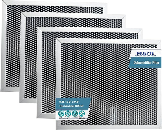 HD35P Dehumidifier Filters Compatible with Sentinel HD35P HS35 Dehumidifiers Alorair Crawl Space Dehumidifiers MERV-1 Aluminium Filter 9.45 x 8 x 0.4 inches, 4 Pack