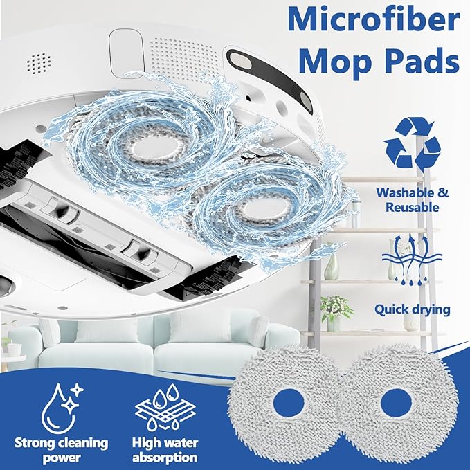 22 Pack Replacement Parts for ECOVACS DEEBOT T20 Omni /T20 Max /T20 Pro Vacuum Cleaner Accessories Kit Include 1 Main Brush, 4 Hepa Filters, 4 Mop Pads, 6 Vacuum Bags, 6 Side Brushs, 1 V-shaped brush
