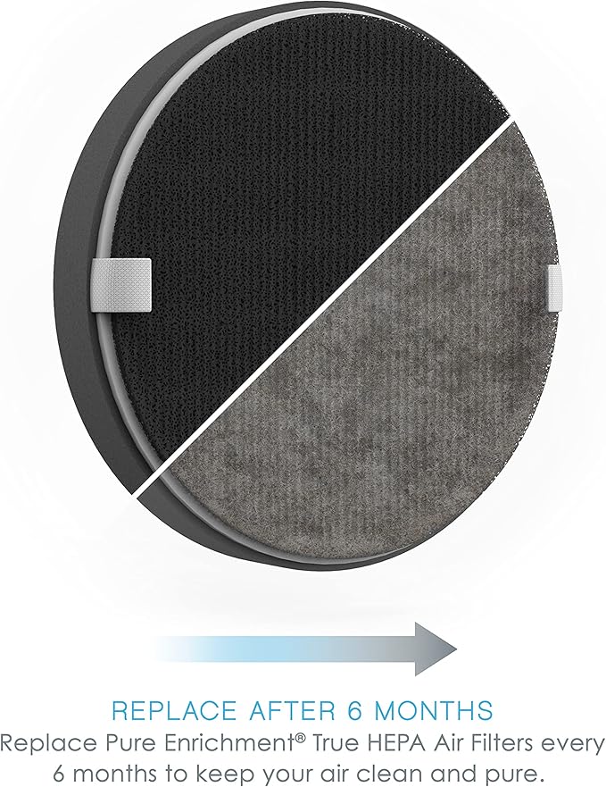Pure Enrichment® Genuine 2-in-1 True HEPA Replacement Filter for The PureZone™ Halo Air Purifier (PEAIRDSK)