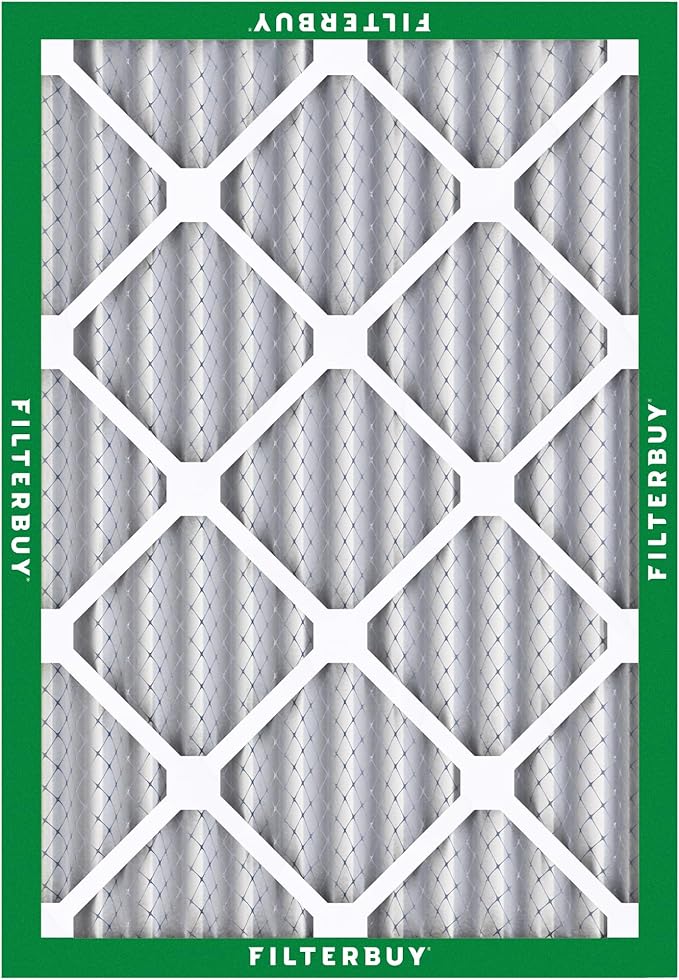 Filterbuy 20x24x2 Air Filter MERV 8 Essential Dust & Allergy Defense (4-Pack), Electrostatic Pleated HVAC AC Furnace Filters Replacement (Actual Size: 19.38 x 23.38 x 1.75)