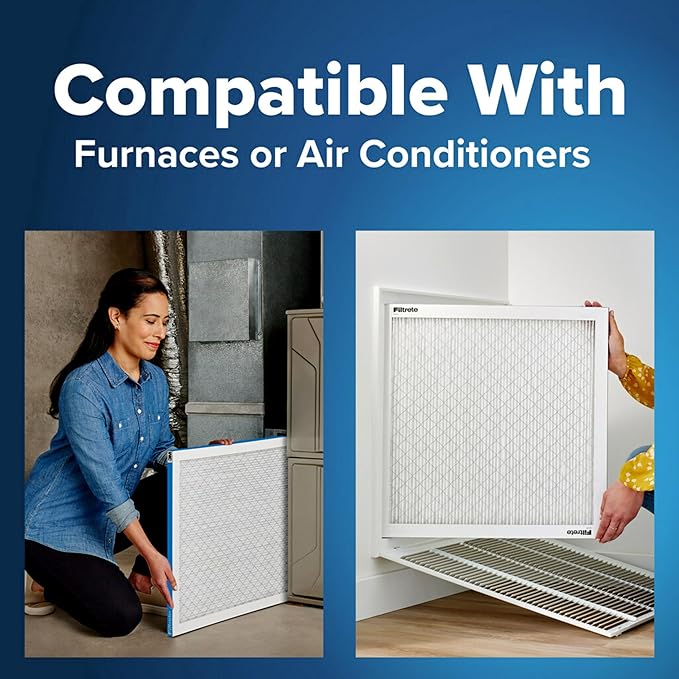 Filtrete 16x20x1 AC Furnace Air Filter, MERV 13, MPR 1900, Premium Allergen, Bacteria & Virus Filter, 3-Month Pleated 1-Inch Electrostatic Air Cleaning Filter, 6-Pack (Actual Size 15.69x19.69x0.78 in)