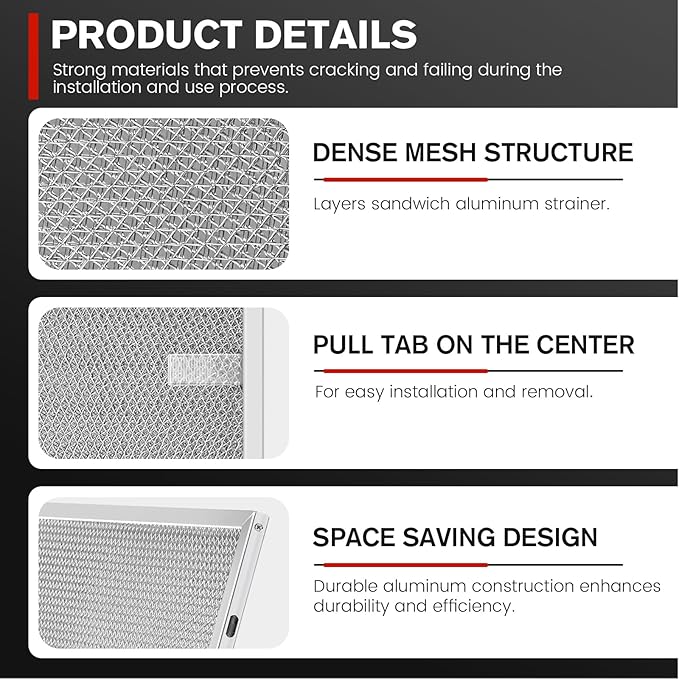 [2026 NEW] 2 Packs BPS1FA36 Aluminum Range Hood Filter by puxyblue 11-3/4" X 17-1/4" X 3/8" Replace WB02X10706 S99010300 AP5613213 Fit for Broan QS1 Series NuTone WS1 Series Kenmore 233 Series