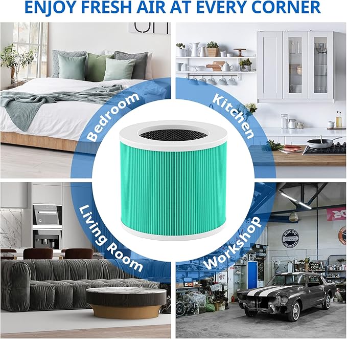 2 Pack HY1800 Replacement Filter Compatible with CHIVALZ/MORENTO/Loytio/Honeyuan/AYAFATO/IOIOW HY1800 Air Purifier, 3-in-1 Filtration, High-Efficiency Activated Carbon HY1800 Replacement Filter