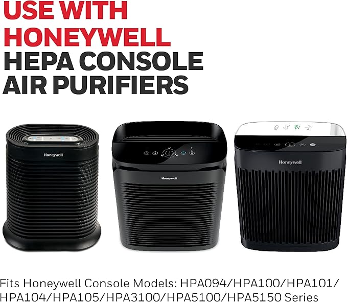 Honeywell HEPA Air Purifier Filter Kit – Includes 1 HEPA R Replacement Filter and 4 A Carbon Pre-Cut Pre-Filters – Airborne Allergen Air Filter Targets Wildfire/Smoke, Pollen, Pet Dander, and Dust