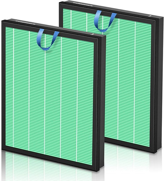 Vital 200S Toxin Absorber Replacement Filter for LEVOIT Vital 200S and Vital 200S-P Air Purifier, High-Efficiency Activated Carbon Filter, Vital 200S-RF-TX, 2 Pack, Green
