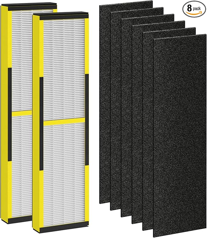 FLT4825 Replacement Filter B Fit for Germ Guardian Air Purifier, ac4825e Replacement Filter Fit for ac4825 AC4825 AC4300 AC4900 AC4825DLX AC4850 CDAP4500 AP2200, 2 True HEPA + 6 Carbon Filters