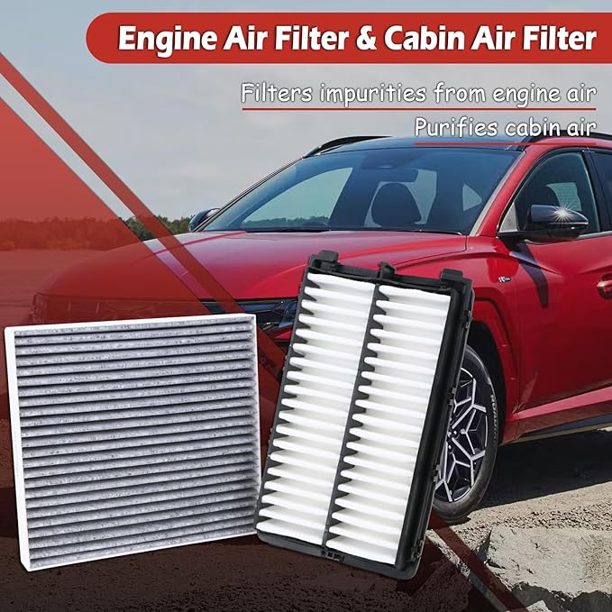 28113-L1000 Engine Air Filter and 97133-L0000 Cabin Air Filter kit Compatible with 2022-2025 Hyundai Tucson 2021-2025 Santa Fe 2020-2025 Sonata 2021-2025 Kia K5 Sorento Not For Hybrid