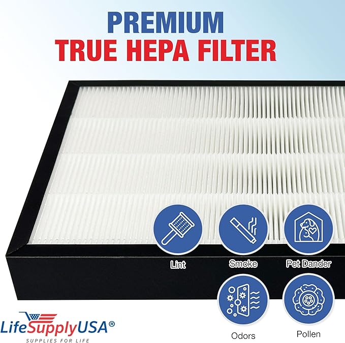 47001 HEPA + Carbon Filter Replacement Compatible with NuWave OxyPure Models 47001, 47002, 47003, 47004-2-in-1 Air Purifier Filter Set by LifeSupplyUSA