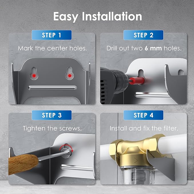 Waterdrop Spin Down Sediment Filter Bracket, Using in Conjunction with The WD-PFK ,WD-RPFK ,WD-PFA Sediment Filter,1 Pack