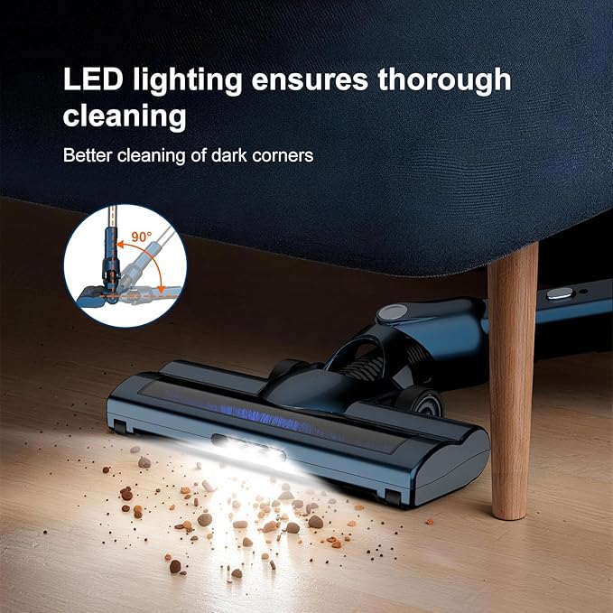 Corded Stick Vacuum Cleaner, 500W Powerful Suction With Washable Filter, LED Lights & 16.7ft Power Cord, One-Touch Release Dust Cup, Converts To Handheld Vacuum For Home Hard Floors Carpet Pet Hair