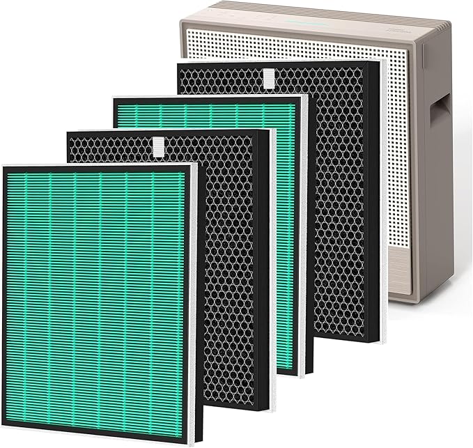 2 Pack Air Purifier Replacement Filter Compatible with Coway Airmega 250/250S Air Purifier, Max 2 Green AP 1720 FP True HEPA and Active Carbon Filter (2)