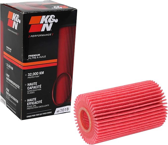 K&N Oil Filter: 20,000 Mile Engine Protection, High Capacity/High Efficiency: Compatible with 2005-2021 LEXUS/TOYOTA/FORD (See product Description for Select Models), HP-7018