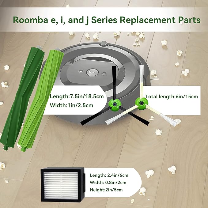 Replacement Parts for Roomba e, i, and j Series e5, e6, e7, i1, i1+, i2, i3, i3+, i4, i4+, Combo i5, Combo i5+, i6, i6+, i7, i7+, i8, i8+, Combo j5, Combo j5+, j6+, j7, j7+, j8+ vacuum cleaners