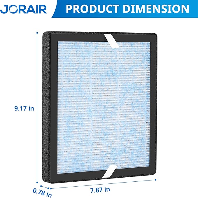 R1 P1801 P1802 HEPA Replacement Filters Compatible with YIOU R1 and Elechomes P1801/ P1802 Air Purifier, 3 Stage Filtration System, 2 Pack