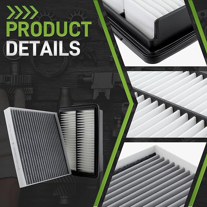 Cabin Air Filter& Engine Air Filter Compatible with Hyundai Kona 2018 2019 2020 2021 2022 2023 1.6L 2.0L Car Air Filter Automotive 97133-D3000 28113-F2000