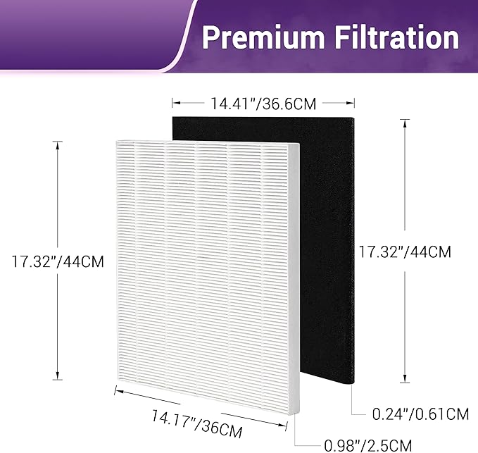 D480 Replacement Filter D4 for Winix D480 Air Purifier, 1712-0100-00, 2 HEPA（H13） + 8 Carbon Pre-Filters