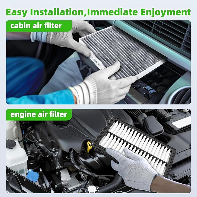 AUTOKAY Cabin Engine Air Filter Fit for Hyundai Tucson & Santa Cruz (2022-25), Santa Fe (21-25), Sonata (20-25), for Kia K5 & Sorento (21-25), Sportage (23-25), NOT HYBRID, RE# 28113-L1000 97133-L1000